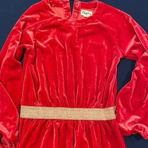 Red Hatley dress with golden stars